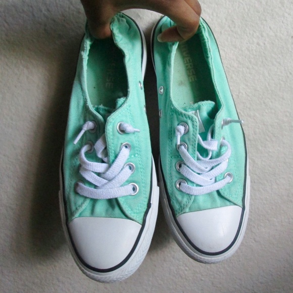 Converse Shoes - Mint Green/Teal Low Top Converse